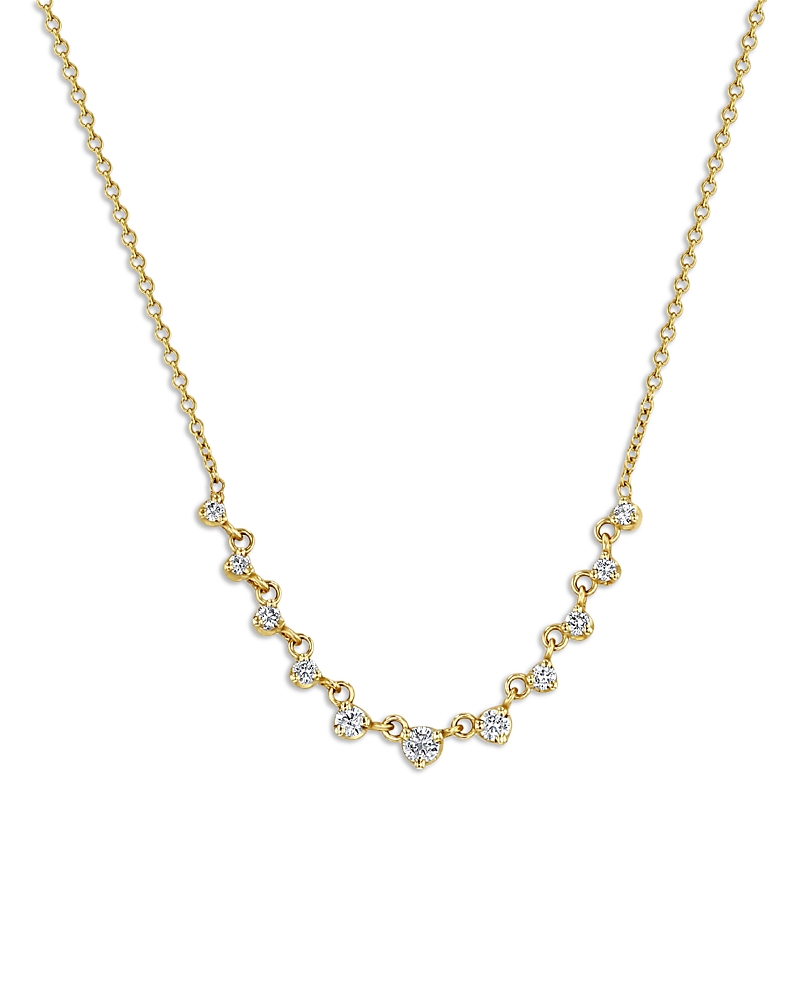 Zoë Chicco Diamond Frontal Necklace In Gold