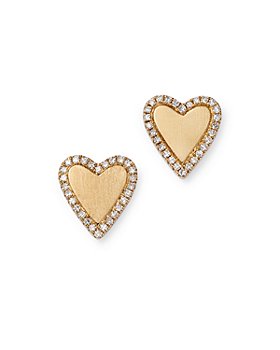 Moon & Meadow - 14K Yellow Gold Diamond Heart Stud Earrings, 0.20 ct. t.w. - 100% Exclusive