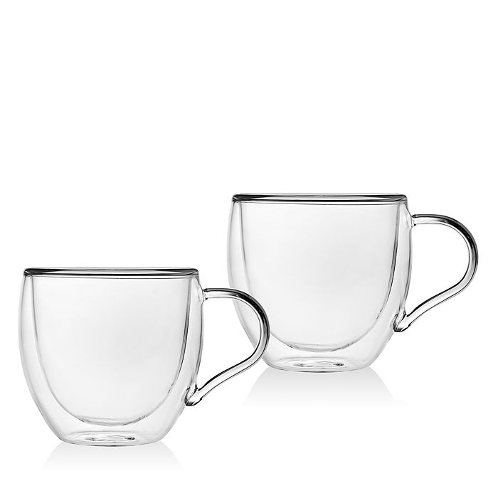 Godinger Double Wall Espresso Coffee Glass Mug- Set of 2