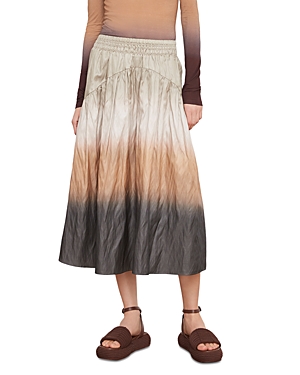Vince Metallic Dip Dye Cotton Blend Skirt In Vine
