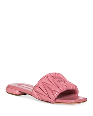 Miu Miu Women's Slip On Dimensional Slide Sandals In Begonia