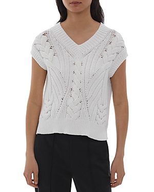 Helmut Lang Beverly Cable-knit Vest In White