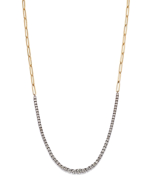 Bloomingdale's Diamond Link Collar Necklace in 14K White and Yellow Gold, 3.50 ct. t.w. - 100% Exclu
