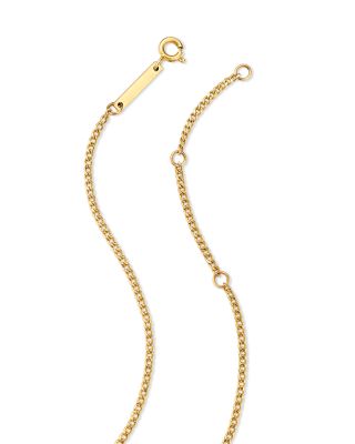 14K Yellow Gold Prong Diamonds Diamond Dangle Necklace, 14-16"