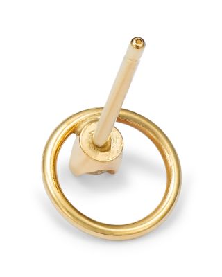 14K Yellow Gold Paris Small Circle Diamond Earrings