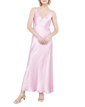 Vince V Neck Maxi Slip Dress In Petal Nectar