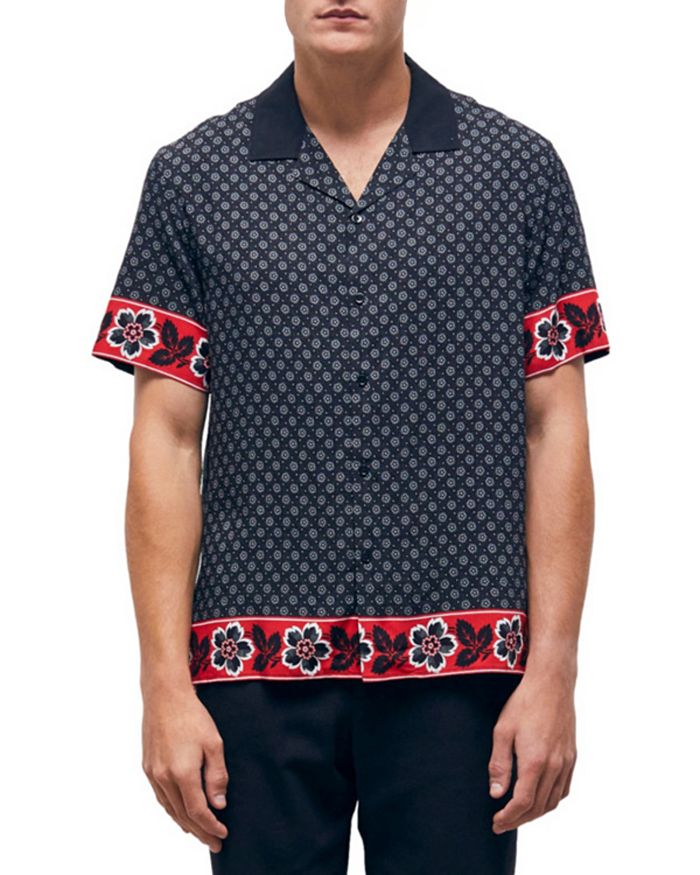 The Kooples - Flower Scarf Printed Slim Fit Button Down Camp Shirt