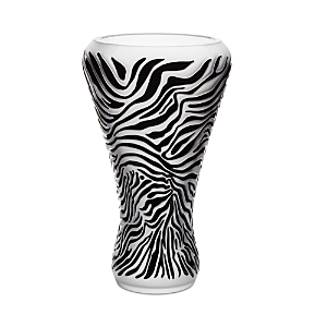 Shop Lalique Zebra Vase In Black Enamel, Limited Edition In Clear