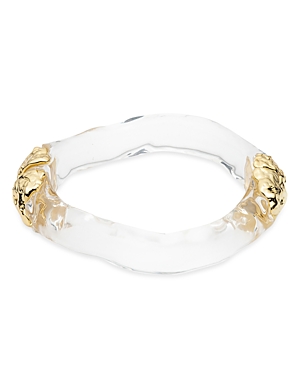 Alexis Bittar Dream Rain Lucite Asymmetrical Bangle Bracelet in 14K Gold Plated