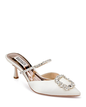 BADGLEY MISCHKA BADGLEY MISHKA WOMEN'S FLUTTER SLIP ON POINTED TOE HIGH HEEL PUMPS