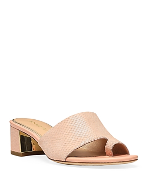 Donald Pliner Women's Slip On Mid Heel Slide Sandals In Peach
