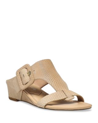 Women's Slip On Buckled Wedge Sandals