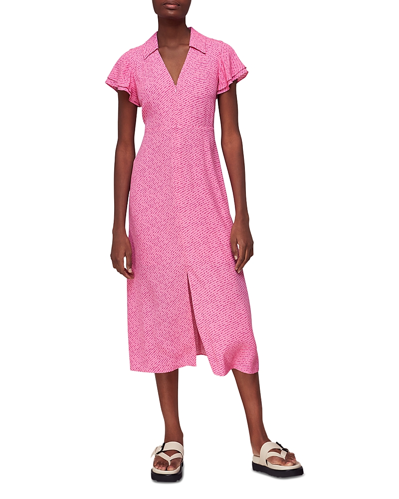 Whistles Nina Diagonal Fleck Midi Dress