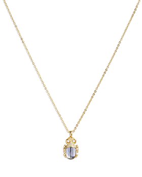 Ted Baker - Crystal Love Bug Pendant Necklace in Gold Tone, 19"