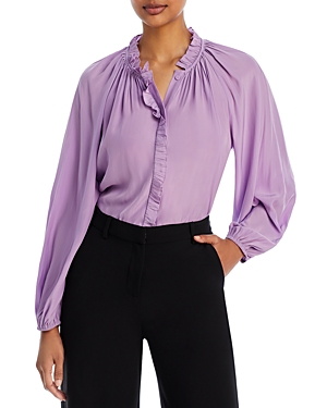 Kobi Halperin Aster Ruffle Blouse In Mauve