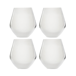 Shop Godinger Meridian Stemless Glasses, Set Of 4 In White