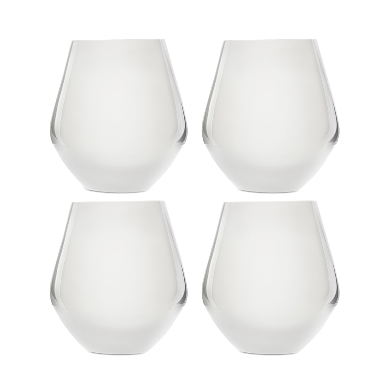 Godinger Meridian Stemless Glasses, Set Of 4 In White