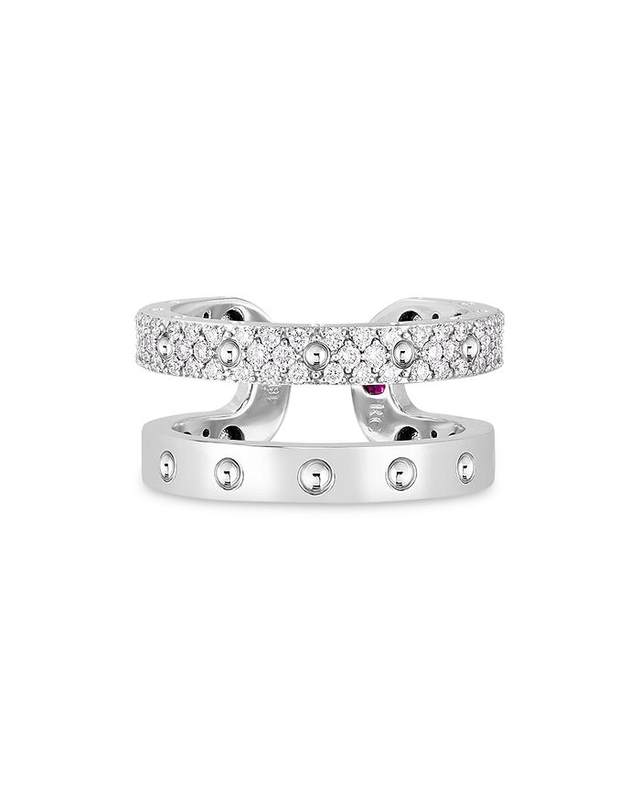 Roberto Coin 18K White Gold Double Symphony Diamond Pav Studded