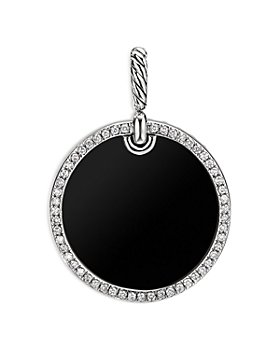David Yurman - Sterling Silver DY Elements® Disc Pendant with Black Onyx & Diamonds