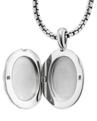 Sterling Silver Amulets Sculptured Oval Locket Amulet Pendant