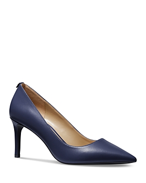 Shop Michael Michael Kors Women's Alina Flex Pointed Toe Pumps In Navy