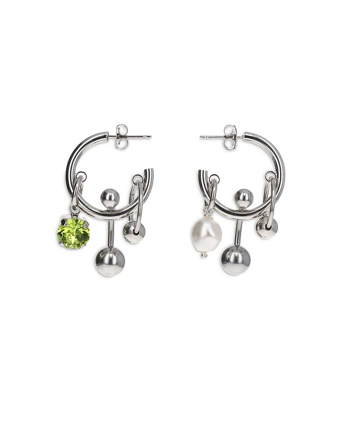 Justine Clenquet Andrew Barbell, Crystal & Imitation Pearl Charm Hoop ...