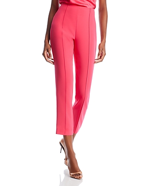 Cinq À Sept Brianne Pintuck Cropped Crepe Pants In Berry Jam