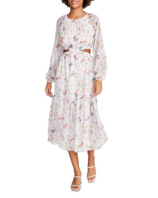 STEVE MADDEN - Cadi Butterfly Print Cutout Midi Dress