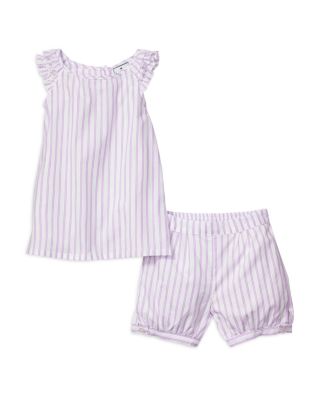 Girls' Lavender French Ticking Amelie Short Set - Baby, Little Kid, Big Kid