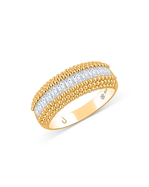 Harakh Sunlight Diamond Baguette Beaded Band Ring in 18K Gold, 0.60 ct. t.w.