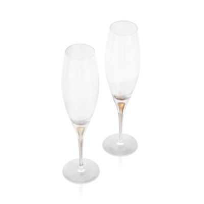 Intermezzo Gold Champagne Glasses, Set of 2 
