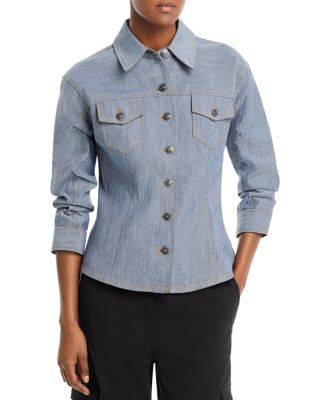 Cinq à Sept - Scrunched Sleeve Denim Jacket