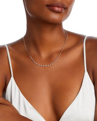 Diamond Station Tennis Necklace in 14K Yellow Gold, 1.0 tcw 