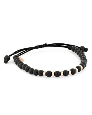 Alberto Milani Men's 18K Rose Gold & Onyx Beaded Bracelet