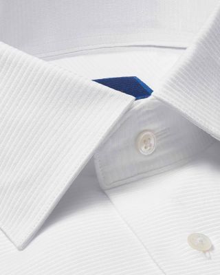 Trim Fit Horizontal Rib Formal Shirt