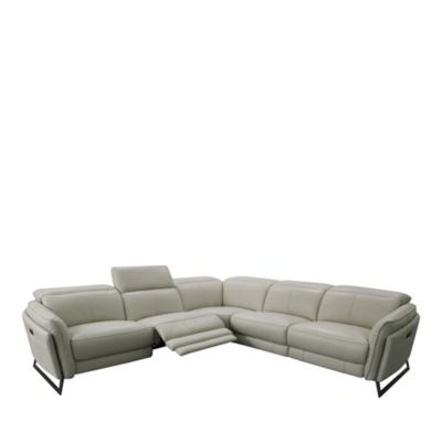 Silvio 5-Piece Power Reclining Leather Sectional - Exclusive