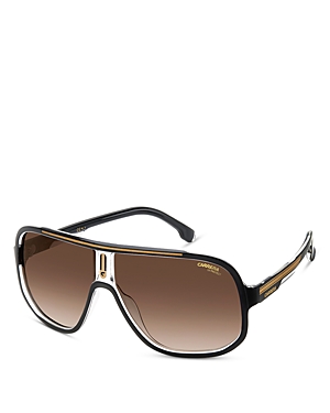 Carrera Rectangle Sunglasses, 63 Mm In Black/brown Gradient