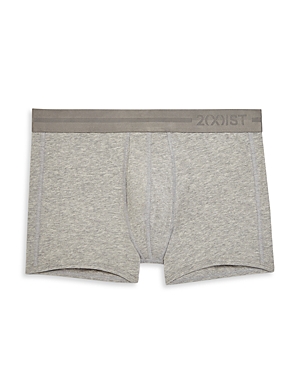 2(x)ist Dream Solid Low Rise Trunks In Gray Heather