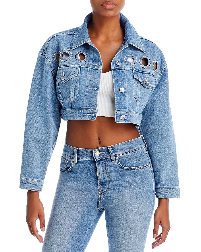 7 For All Mankind ADR x 7FAM Cropped Jacket in Babe | Bloomingdale's