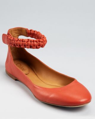 chloe ballet flats with ankle strap