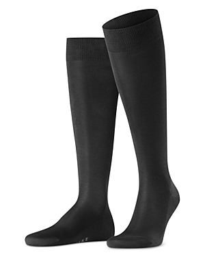 Falke Tiago Organic Cotton Blend Knee High Dress Socks In Black