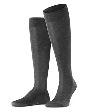 Falke Tiago Organic Cotton Blend Knee High Dress Socks In Anthracite Melange