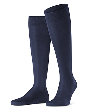 Falke Tiago Organic Cotton Blend Knee High Dress Socks In Dark Navy