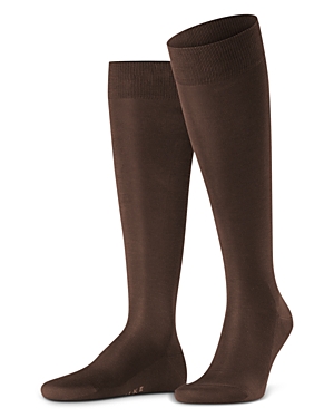 Falke Tiago Organic Cotton Blend Knee High Dress Socks In Brown