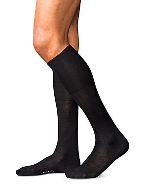 Falke No. 6 Merino Wool, Silk & Nylon Knee High Socks In Black