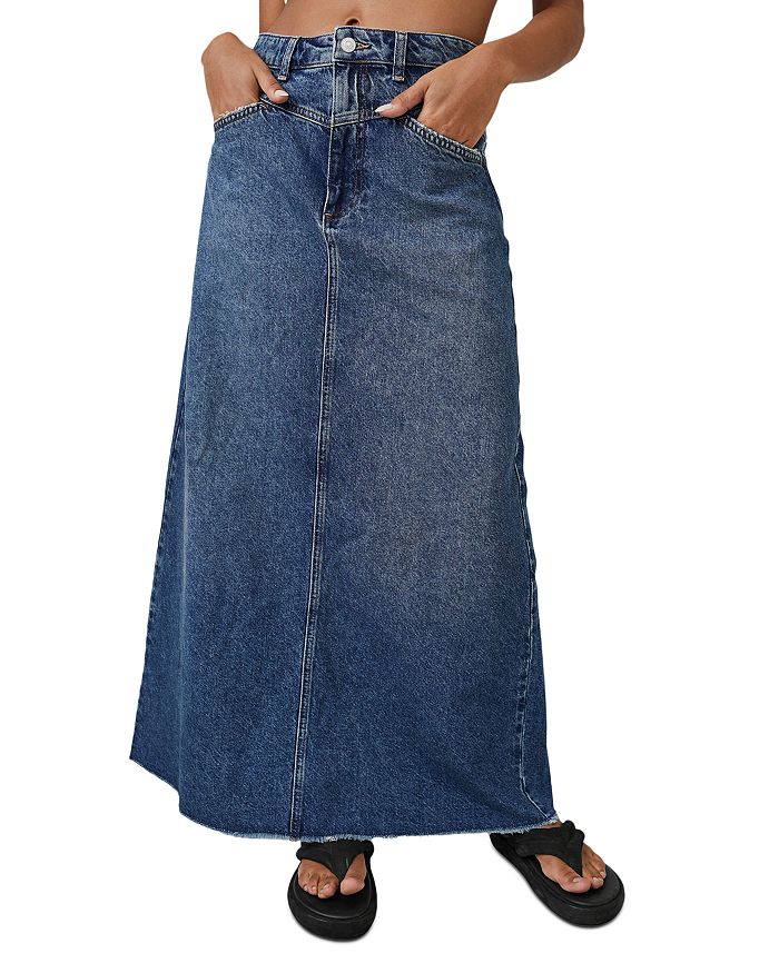 Denim maxi skirts are everywhere - but can you walk in them? — That's Not  My Age
