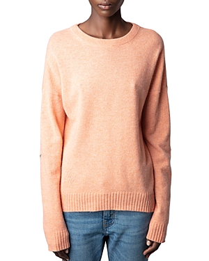 Zadig & Voltaire Cici Patch Cashmere Jumper In Corail