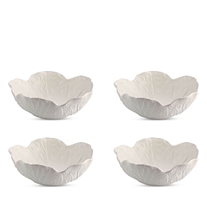 Shop Bordallo Pinheiro Cabbage Cereal Bowl, Set Of 4 In White