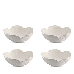 Bordallo Pinheiro Cabbage 17 Oz. Cereal Bowls, Beige - Set Of 4 In White