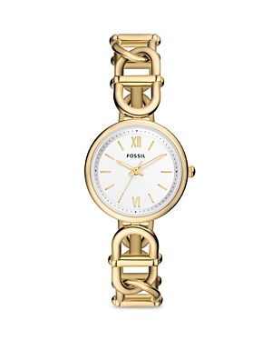 Shop Fossil Carlie Watch, 30mm In White/gold